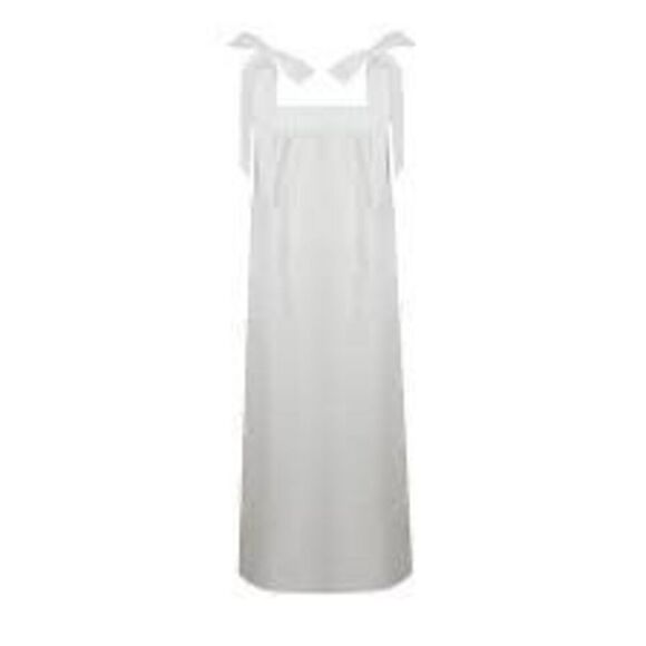 Reformation White Tie Strap 100% Linen Square Neck Bronte Midi Dress XS - Picture 1 of 9